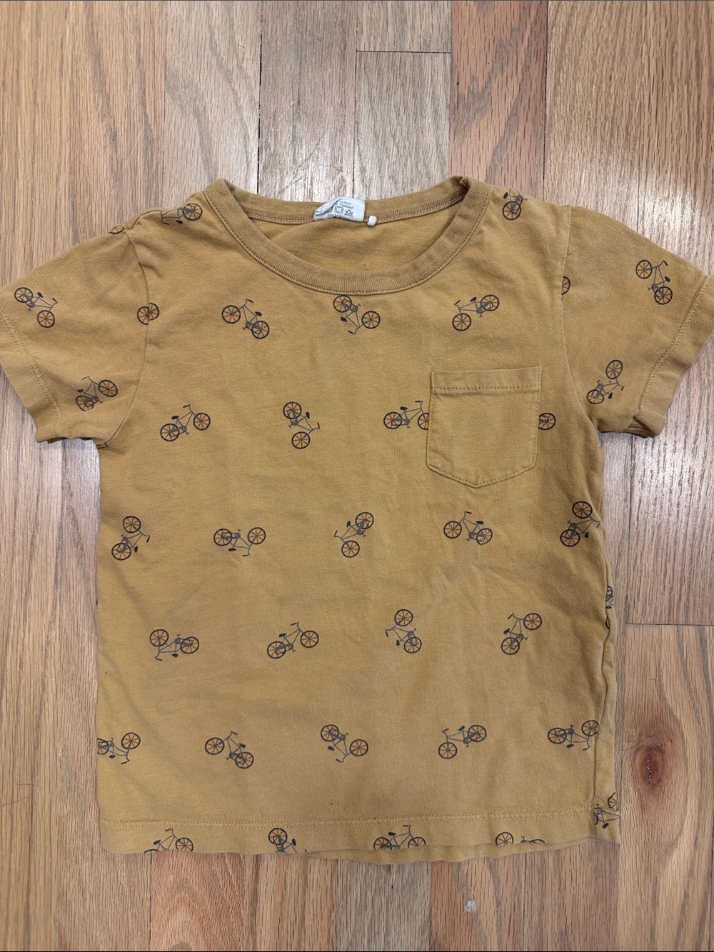 Kids' Tan 100% Cotton Bicycle Pocket Tee